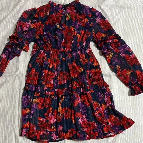 Zac Posen Kids Floral Dress in Red and Purple - Picture 7 of 7